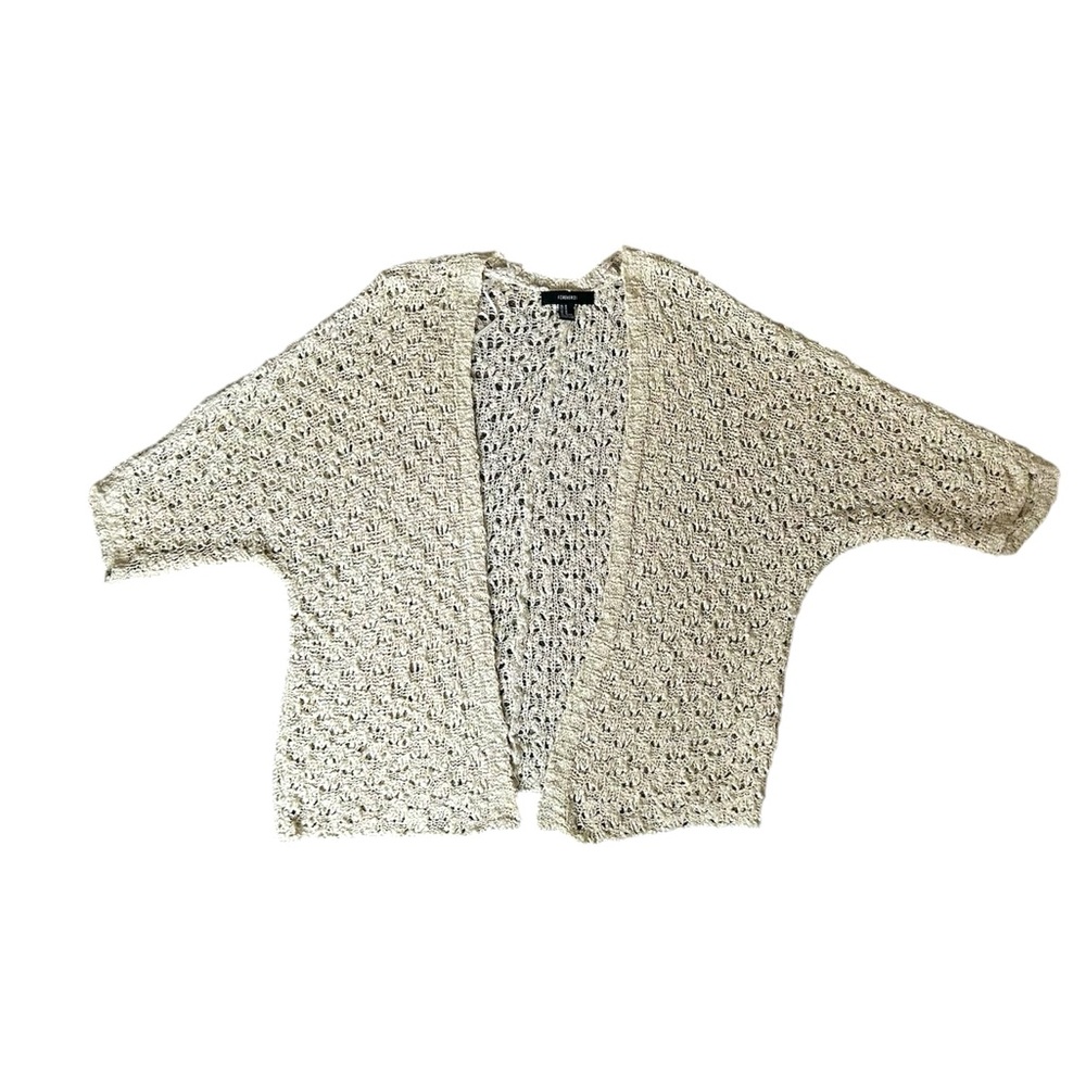 5/$25 Forever 21 oversizedd beige/gold open cardigan size medium
